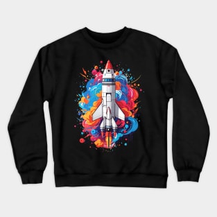 Space Rocket Launch Crewneck Sweatshirt